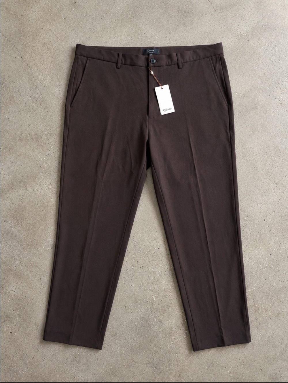 Quince Ultra-Stretch 24/7 Smart Chino Pants Men 38x34 Brown Office Stretch NEW